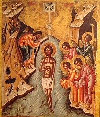 The baptism in the river Jordan